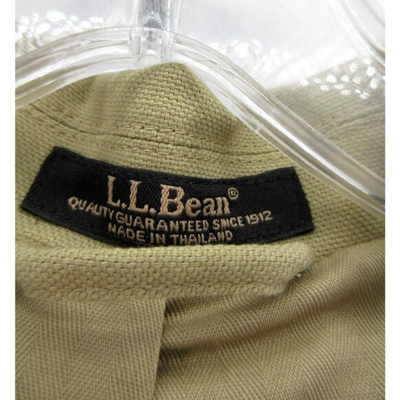 LL Bean Sport Coat 44 Blazer Safari Field Jacket Military Elbow Patch - Picture 11 of 13